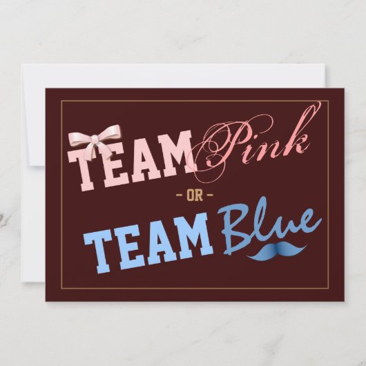 Team Roze of Team Blue Baby Party onthullen Kaart (Voorkant)