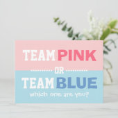 Team Roze of Team Blue Baby Party onthullen Kaart (Staand voorkant)