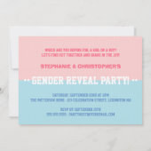 Team Roze of Team Blue Baby Party onthullen Kaart (Achterkant)