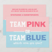 Team Roze of Team Blue Baby Party onthullen Kaart (Voorkant / Achterkant)
