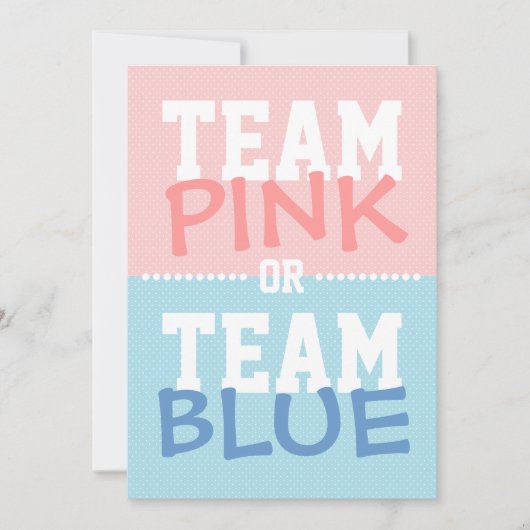 Team Roze of Team Blue Baby Party onthullen Kaart (Voorkant)
