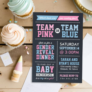 Team Roze of Team Blue Chalkboard Gender onthullen Kaart