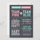 Team Roze of Team Blue Chalkboard Gender onthullen Kaart (Voorkant)