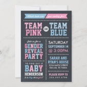 Team Roze of Team Blue Chalkboard Gender onthullen Kaart (Voorkant)