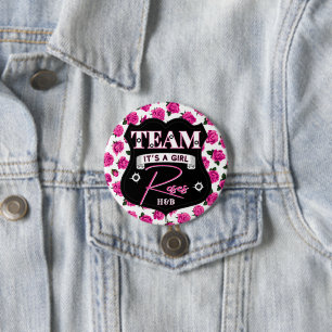 Team Rozen Pistolen of Rozen Gender Reveal Baby sh Ronde Button 7,6 Cm