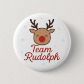 Team Rudolph Grappige Lieve Kerst Ronde Button 5,7 Cm (Voorkant)