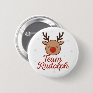 Team Rudolph Grappige Lieve Kerst Ronde Button 5,7 Cm
