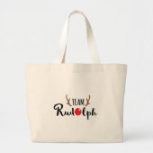 Team Rudolph-kerstcitaat Grote Tote Bag (Voorkant)