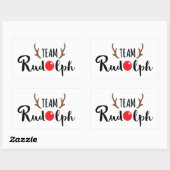 Team Rudolph-kerstcitaat Rechthoekige Sticker (Vel)
