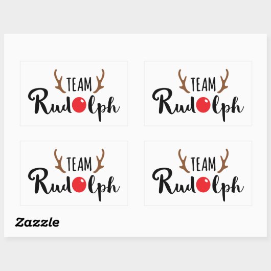 Team Rudolph-kerstcitaat Rechthoekige Sticker (Vel)