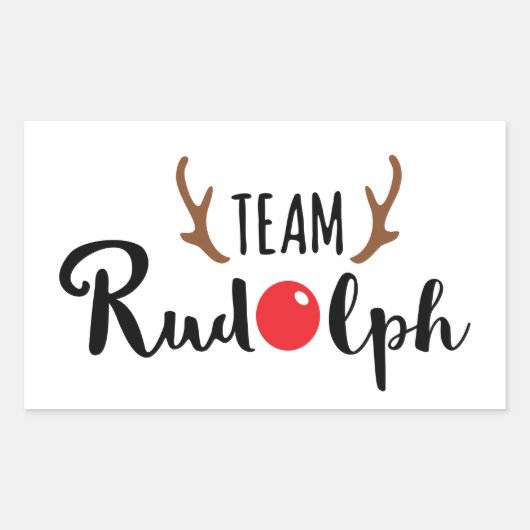 Team Rudolph-kerstcitaat Rechthoekige Sticker (Voorkant)