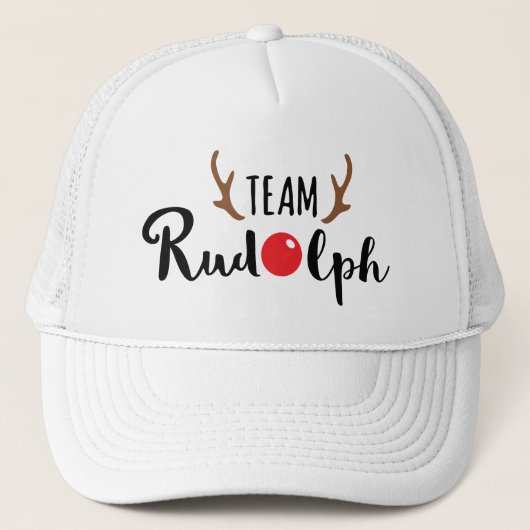 Team Rudolph - Kerstteamlogo Trucker Pet (Voorkant)