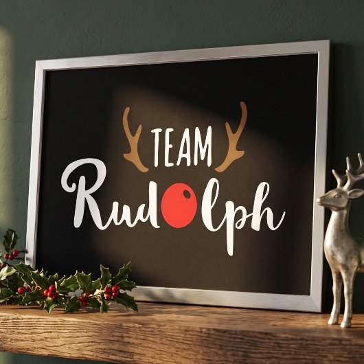 Team Rudolph Moderne Kerstversiering Poster