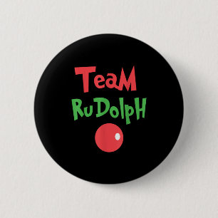 Team Rudolph - Rudolph de rendier met de rode neus Ronde Button 5,7 Cm