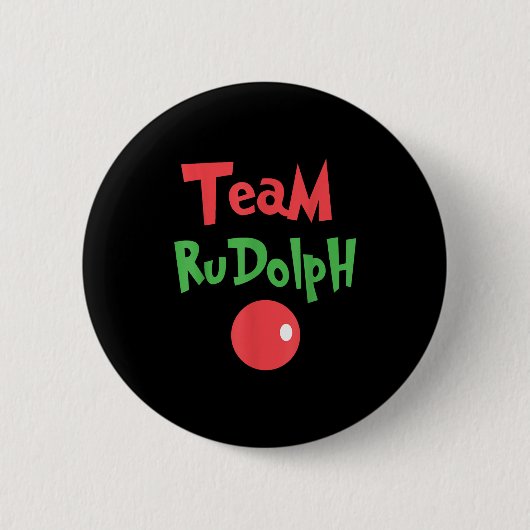 Team Rudolph - Rudolph de rendier met de rode neus Ronde Button 5,7 Cm (Voorkant)