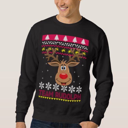 Team Rudolph Santa Rendier Lelijke trui (Voorkant)