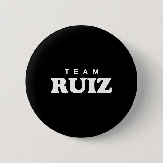 Team Ruiz Persoonlijke Achternaam Bruid Bruidegom Ronde Button 5,7 Cm (Voorkant)