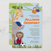 Team Safari Baby shower Invitation Kaart (Voorkant / Achterkant)