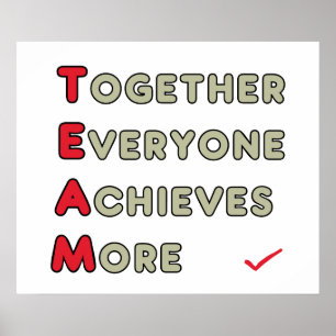 Team - samen allen bereiken meer poster