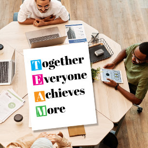 TEAM Samen Elkaar Meer Bereikt Inspirerend Poster