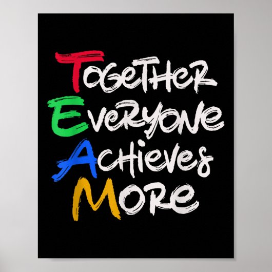 Team Samen Elke Persoon Bereikt Meer Teamwerk Moti Poster (Voorkant)