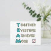 Team - samen iedereen bereikt meer briefkaart (Staand voorkant)