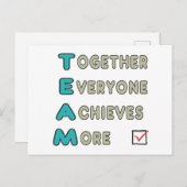 Team - samen iedereen bereikt meer briefkaart (Voorkant / Achterkant)