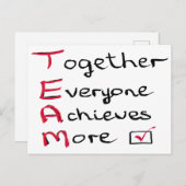 Team - samen iedereen bereikt meer briefkaart (Voorkant / Achterkant)