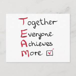 Team - samen iedereen bereikt meer briefkaart