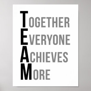Team samen iedereen bereikt meer poster