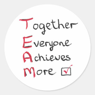 Team - samen iedereen bereikt meer ronde sticker