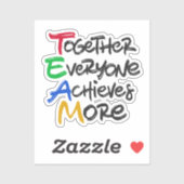 Team samen iedereen bereikt meer sticker (Vel)