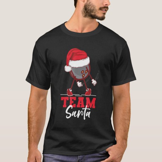 Team Santa Bowling Floss Dance Pajama T-shirt (Voorkant)