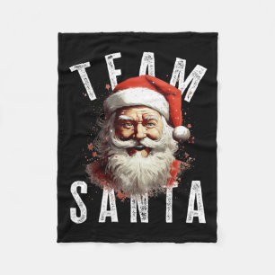 Team Santa Christmas Funny Xmas Santa Claus 3 Fleece Deken