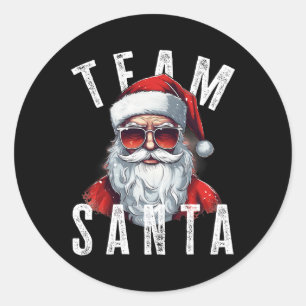 Team Santa Christmas Funny Xmas Santa Claus 5 Ronde Sticker