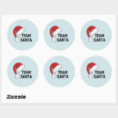 Team Santa , Christmas Gift Ronde Sticker (Vel)