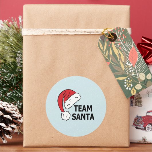 Team Santa , Christmas Gift Ronde Sticker (Feestdagen)