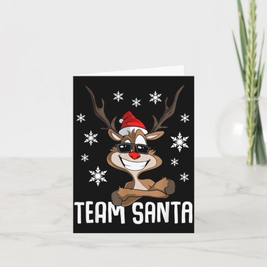 Team Santa Christmas Reindeer  Kaart (Voorkant)