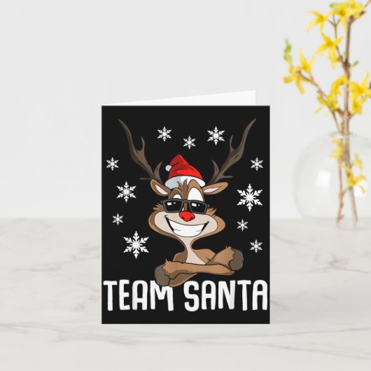 Team Santa Christmas Reindeer  Kaart (Gele Bloem)