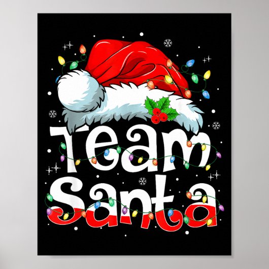 Team Santa Christmas Squad Family Matching Pajamas Poster (Voorkant)