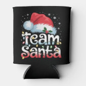 Team Santa Claus Christmas Family Matching Pajama  Blikjeskoeler (Voorkant)