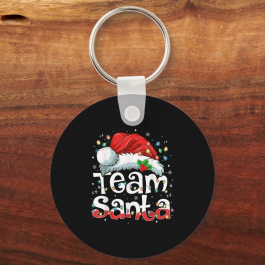 Team Santa Claus Christmas Family Matching Pajama Sleutelhanger (Voorkant)