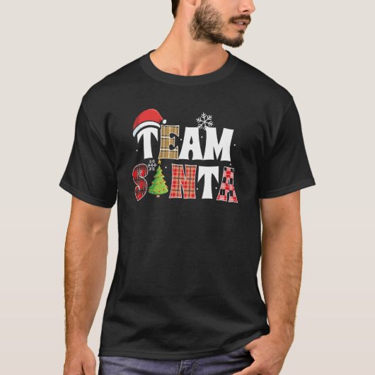 Team Santa Family Group Matching Christmas Pajama  T-shirt (Voorkant)