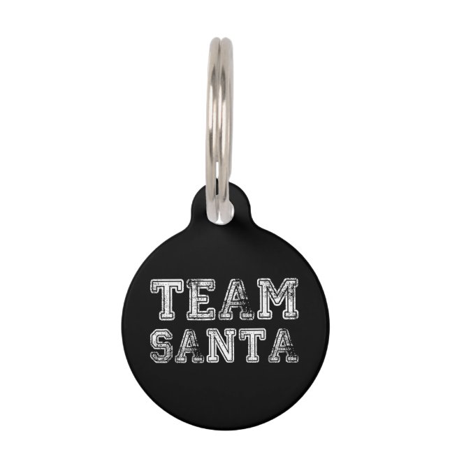 Team Santa Grappige Kerst Huisdierpenning (Voorkant)