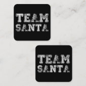 Team Santa Grappige Kerst Vierkante Visitekaartje (Voorkant / Achterkant)