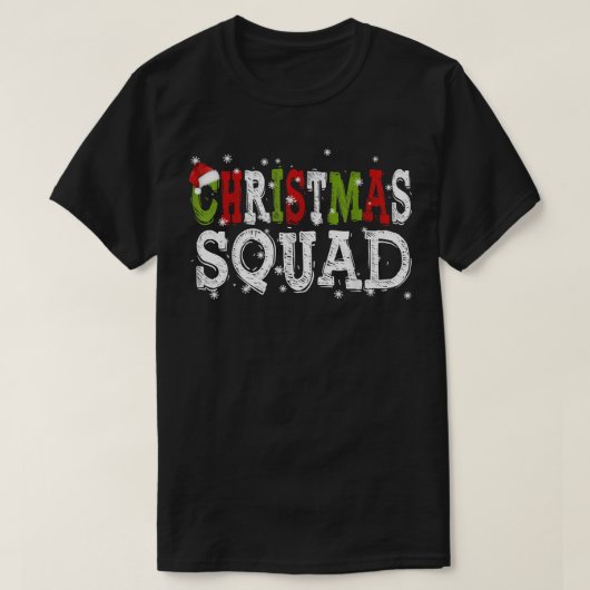 Team Santa Group kerstvierkant serie Matching X T-shirt (Design voorkant)