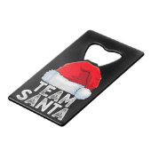 Team Santa Kerstman Squad Family Matching Pajamas Creditkaart Flessenopener (Voorkant Gekanteld)