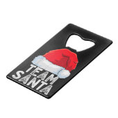 Team Santa Kerstman Squad Family Matching Pajamas Creditkaart Flessenopener (Achterkant Gekanteld)