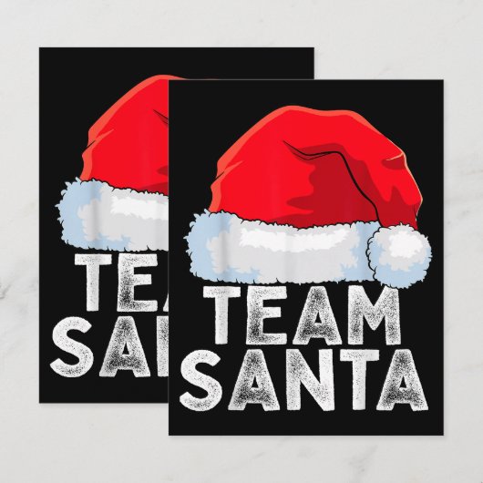 Team Santa Kerstman Squad Family Matching Pajamas Informatiekaartje (Voorkant / Achterkant)