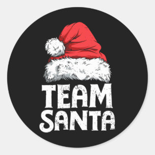 Team Santa Kerstman Squad Family Matching Pajamas Ronde Sticker
